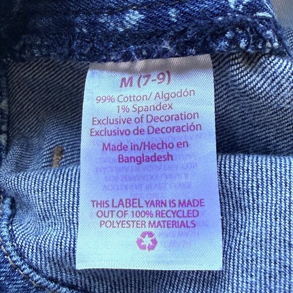 No Boundaries Overalls Womens M Blue Bandana Denim Distressed Shorts - Picture 13 of 13